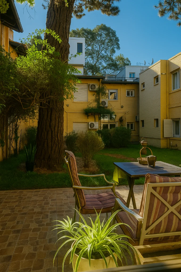 Patio y jardín interior de la residencia Tango y Pampa